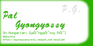 pal gyongyossy business card